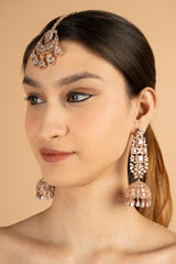 Rosegold Mangtika and Earring Set