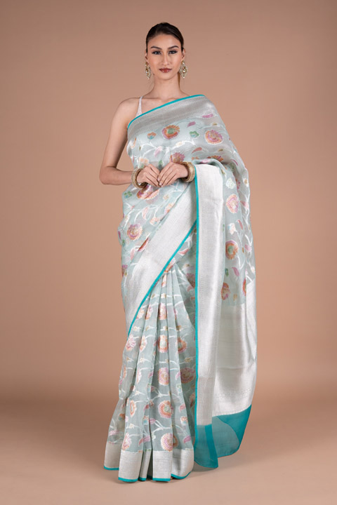 Sea Blue Saree