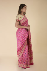 Pink Georgette Saree_DTR1473