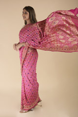 Pink Georgette Saree_DTR1478