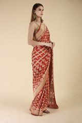 Red Georgette Saree_DTR1063