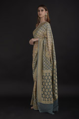 Grey Bandhej Saree_DTR1027