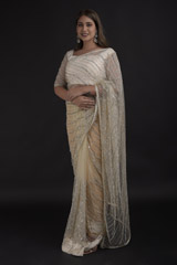 Ivory Net Saree