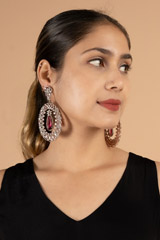 Maroon Oval EarringsDSC03760