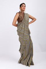 Multi Color Stripes Saree