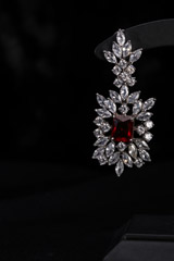 Maroon and White Stone EarringsIMG_0105