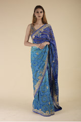 Blue Bandhej Saree1743_video