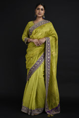 Green Chanderi Saree Set