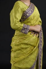 Green Chanderi Saree Set_SUB1080