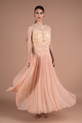 Peach Embroidered Maxi Dress