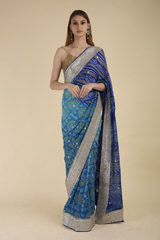 Navy Blue Gota Bandhej Saree1766_video