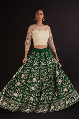 Green Embroidered Top Bottom SetDSC06906