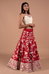 Off White Embroidery LehengaDSC08718