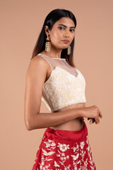 Off White Embroidery LehengaDSC08719