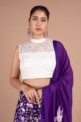 Purple  Embroidery LehengaDSC06084