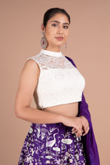 Purple  Embroidery LehengaDSC06087