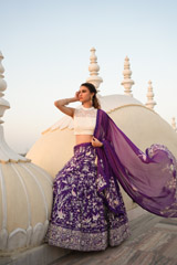 Purple  Embroidery LehengaDSC07139