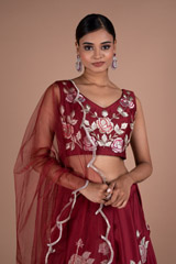 Maroon Embroidery Lehenga SetDSC05473