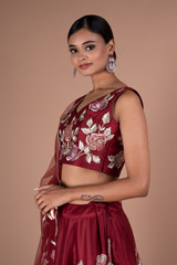 Maroon Embroidery Lehenga SetDSC05476