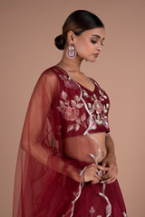 Maroon Embroidery Lehenga SetDSC05478