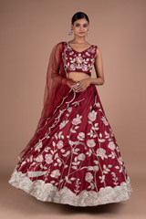 Maroon Embroidery Lehenga SetDSC05480