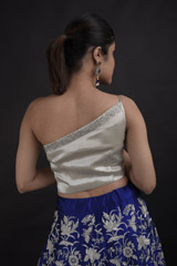 Blue Embroidered Top Bottom Set_DTR0665