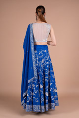 Blue Embroidered Lehenga SetDSC06080
