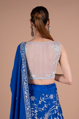 Blue Embroidered Lehenga SetDSC06081