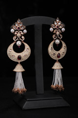 White Chandbali Earrings