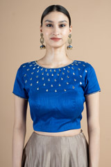 Royal Blue Saree BlouseDSC09621