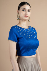 Royal Blue Saree BlouseDSC09623