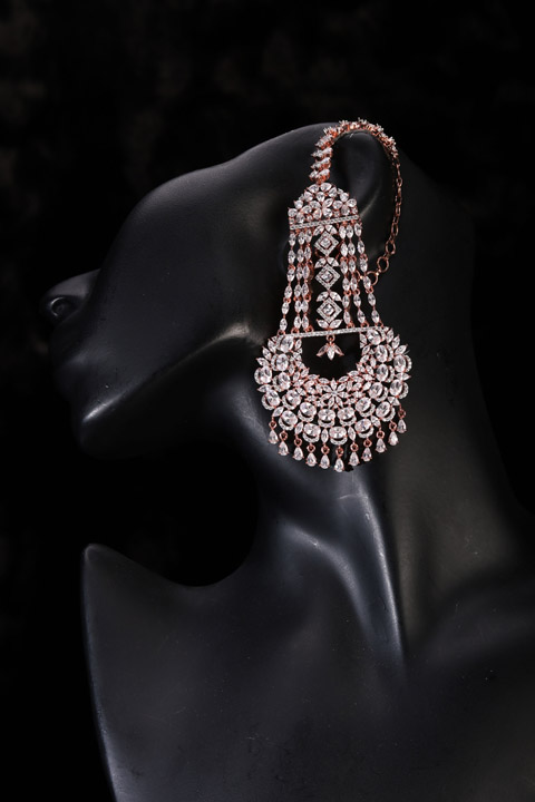 Stone Embedded Long Earrings