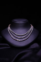 White Rosegold Necklace Set