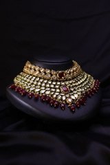 Kundan Red and Gold Heavy Necklace SetIMG_9815