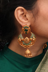 Green Stone Embedded EarringsIMG_0949