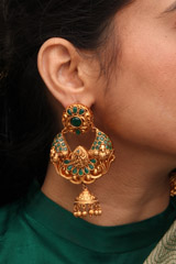 Green Stone Embedded EarringsIMG_0950