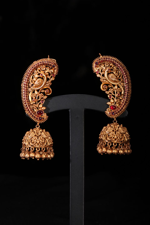 Golden Crescent Jhumkas