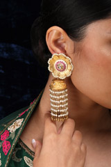 Flower Shaped Pearl EarringsIMG_0823