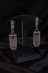 Stone Embedded Long Earrings