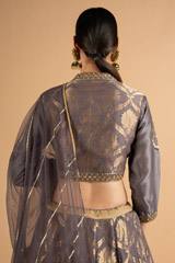 Dark Grey Chanderi LehengaDSC07883