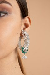 White and Green Leaf EarringDSC03776