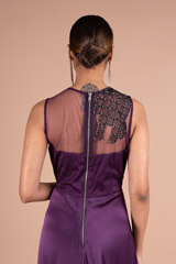 Purple Satin Drape DressDSC05687