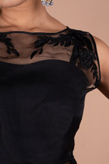 Black Organza Crop Top And SkirtDSC05546