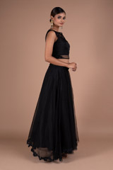 Black Organza Crop Top And SkirtDSC05550