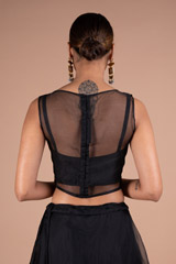 Black Organza Crop Top And SkirtDSC05559