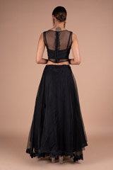 Black Organza Crop Top And SkirtDSC05560