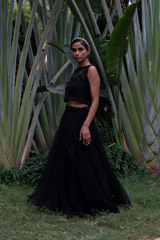 Black Organza Crop Top And SkirtIMG_1213