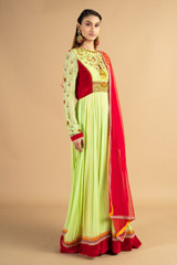 Green Georgette Aari Anarkali SuitDSC00472