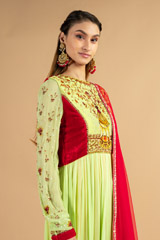Green Georgette Aari Anarkali SuitDSC00473