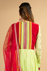 Green Georgette Aari Anarkali SuitDSC00475